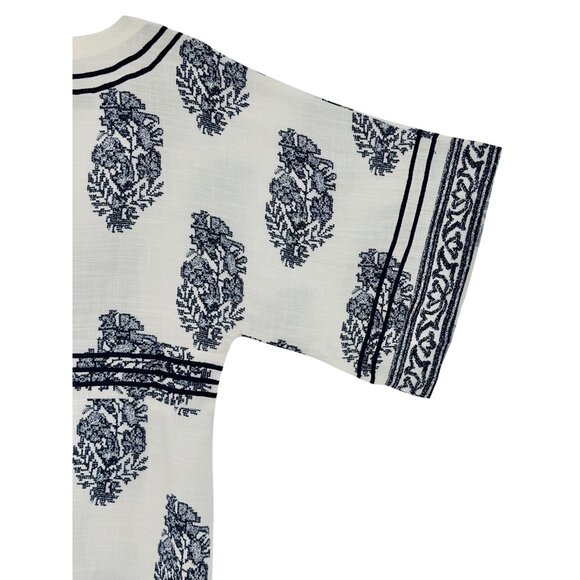 NWT Anthropologie Relaxed Kimono Cover Up Lounge Top | Coastal Boho Artsy Luxe M - Picture 9 of 16